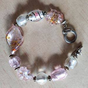 Vintage Pink Venetian Glass Bracelet